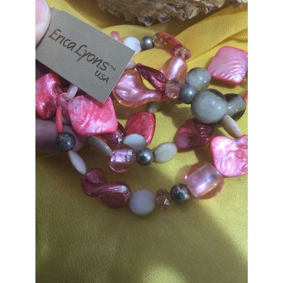 NWT NOS ERICA LYONS BRACELET Crimson Rose Stretch Bracelet Set - Picture 1 of 14
